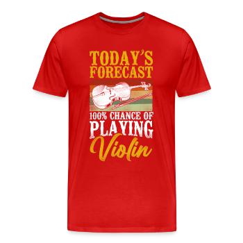Violon Violoniste Vintage Rétro - T-shirt bio Premium Homme - rouge - Devant - Damien (186cm)