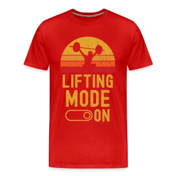 Lifting Mode on retro vintage - Männer Premium Bio T-Shirt - Rot - Vorne - Damien (186cm)