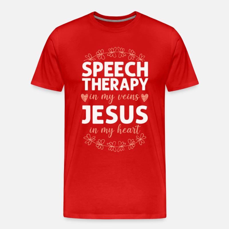 Speech Therapist Therapy Assistant - Männer Premium Bio T-Shirt - Rot