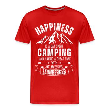 Camping et Leonberger - T-shirt bio Premium Homme - rouge - Devant - Damien (186cm)