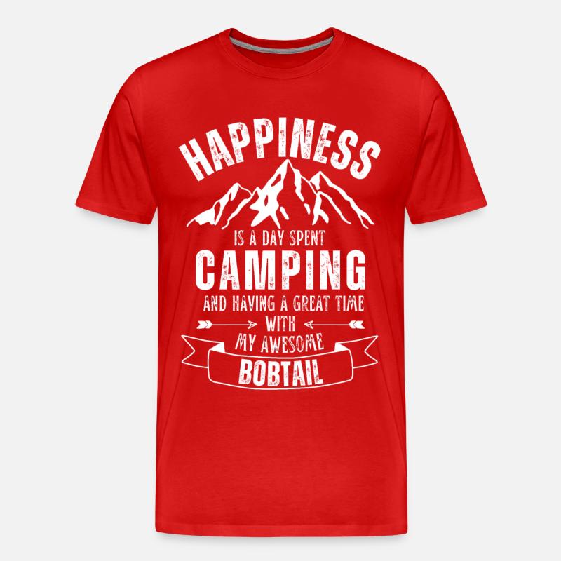 Camping und Bobtail - Männer Premium Bio T-Shirt - Rot