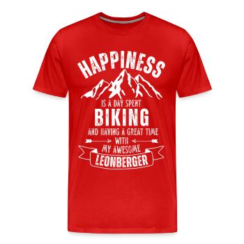 Cyclisme et Leonberger - T-shirt bio Premium Homme - rouge - Devant - Damien (186cm)