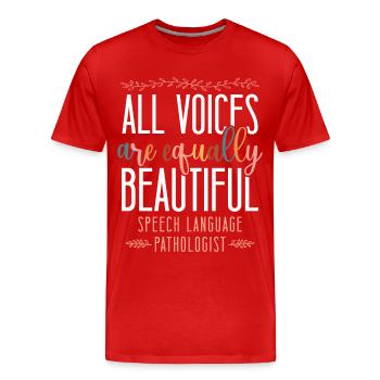 Speech Therapist Therapy Assistant - Men's Premium Organic T-Shirt - red - Front - Damien (186cm)