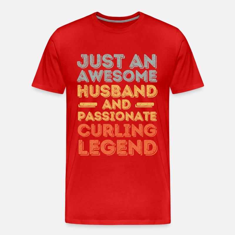 Ehemann Curling retro - Männer Premium Bio T-Shirt - Rot