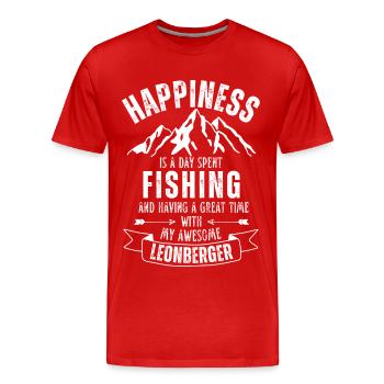Pêche et Leonberger - T-shirt bio Premium Homme - rouge - Devant - Damien (186cm)