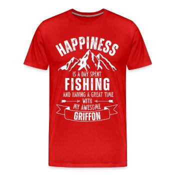 Angeln und Griffon - Männer Premium Bio T-Shirt - Rot - Vorne - Damien (186cm)