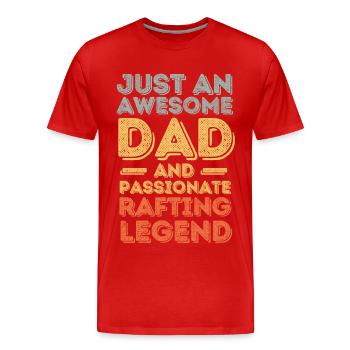 Papa rafting rétro - T-shirt bio Premium Homme - rouge - Devant - Damien (186cm)