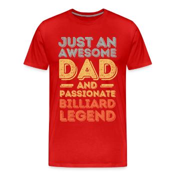 Papa Billiard retro - Männer Premium Bio T-Shirt - Rot - Vorne - Damien (186cm)