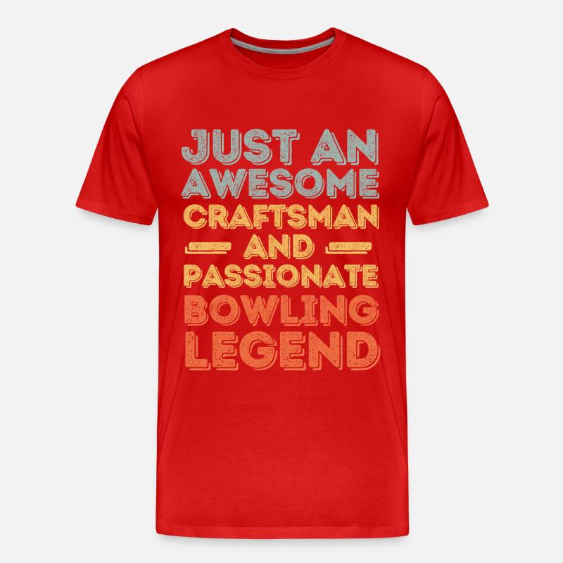 Handwerker Bowling retro - Männer Premium Bio T-Shirt - Rot