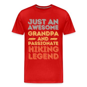 Grandpa hiking retro - Men's Premium Organic T-Shirt - red - Front - Damien (186cm)