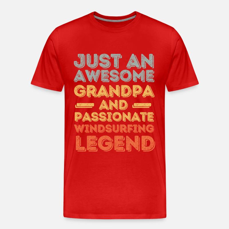 Opa Windsurfen retro - Männer Premium Bio T-Shirt - Rot