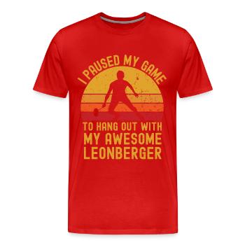 Badminton et Leonberger - T-shirt bio Premium Homme - rouge - Devant - Damien (186cm)
