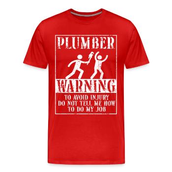 Plombier Plombier Plombier Vintage Plombier - T-shirt bio Premium Homme - rouge - Devant - Damien (186cm)