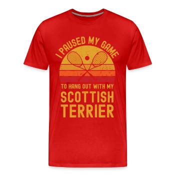 Courge et terrier écossais - T-shirt bio Premium Homme - rouge - Devant - Damien (186cm)