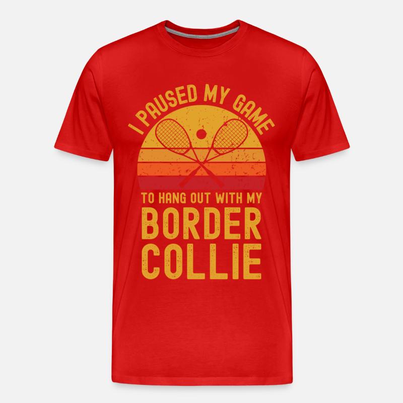 Squash und Border Collie - Männer Premium Bio T-Shirt - Rot