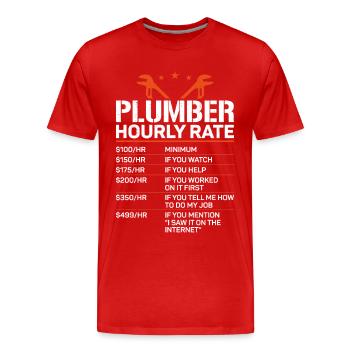 Plombier Plombier Plombier Vintage Plombier - T-shirt bio Premium Homme - rouge - Devant - Damien (186cm)