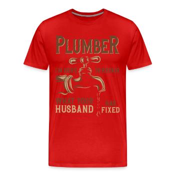 Plombier Plombier Plombier Vintage Plombier - T-shirt bio Premium Homme - rouge - Devant - Damien (186cm)