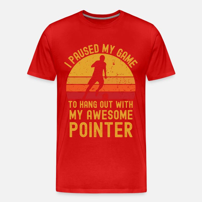 Fußball und Pointer - Männer Premium Bio T-Shirt - Rot