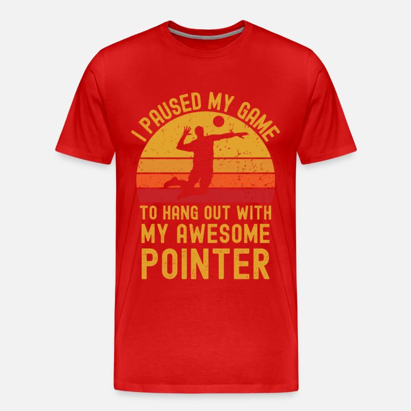 Volleyball und Pointer - Männer Premium Bio T-Shirt - Rot