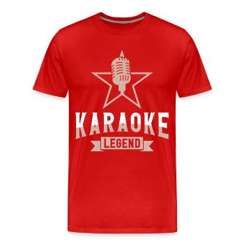 Karaoke Singer Karaoke Legend - Männer Premium Bio T-Shirt - Rot - Vorne - Damien (186cm)