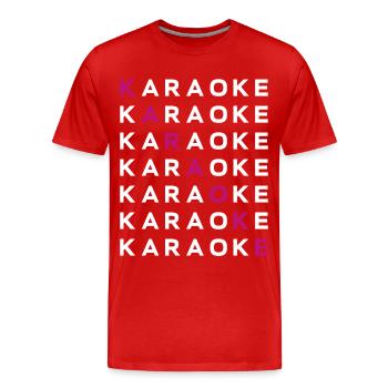 Karaoke Singer Karaoke - Männer Premium Bio T-Shirt - Rot - Vorne - Damien (186cm)