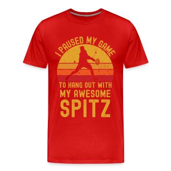 Tennis und Spitz - Männer Premium Bio T-Shirt - Rot - Vorne - Damien (186cm)