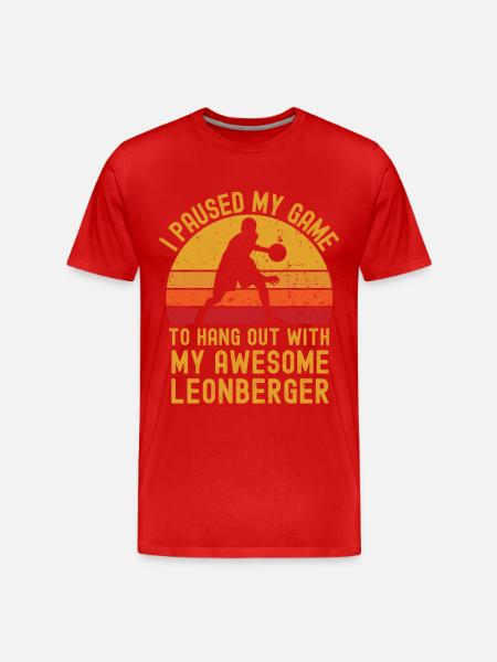 Basketball und Leonberger - Männer Premium Bio T-Shirt - Rot