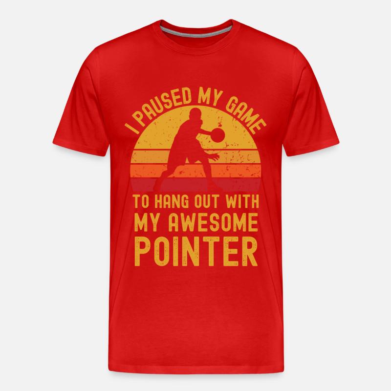 Basketball und Pointer - Männer Premium Bio T-Shirt - Rot