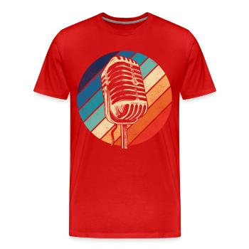 Karaoke Singer Microphone Vocalist - Männer Premium Bio T-Shirt - Rot - Vorne - Damien (186cm)