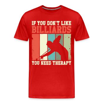 Billiards Pool Player Ball Retro - Men's Premium Organic T-Shirt - red - Front - Damien (186cm)