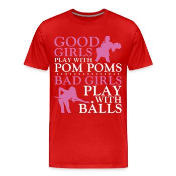 Billiards Pool Player Ball Girl - Men's Premium Organic T-Shirt - red - Front - Damien (186cm)