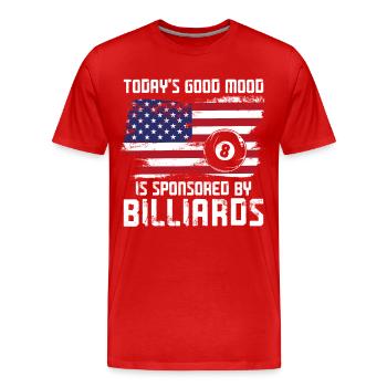 Billiards Pool Player Ball Vintage - Men's Premium Organic T-Shirt - red - Front - Damien (186cm)
