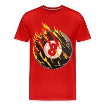 Billiards Pool Player Ball 8 Ball - Männer Premium Bio T-Shirt - Rot - Vorne - Damien (186cm)