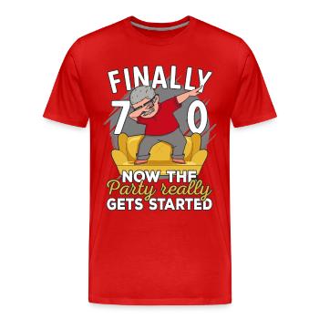 70th birthday man 70 years old 70th 70s grandpa - Men's Premium Organic T-Shirt - red - Front - Damien (186cm)