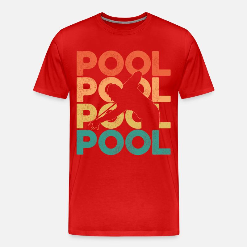 Billiards Pool Player Ball Retro - Männer Premium Bio T-Shirt - Rot