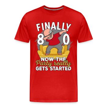 80. Geburtstag Mann 80 Jahre alt 80ter 80er Opa - Männer Premium Bio T-Shirt - Rot - Vorne - Damien (186cm)