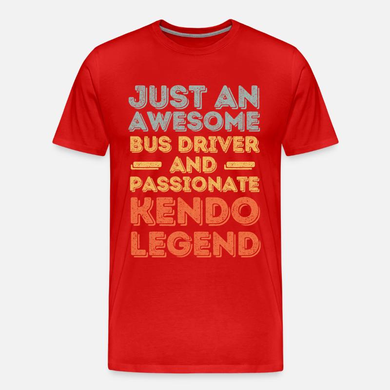 Busfahrer Kendo retro - Männer Premium Bio T-Shirt - Rot