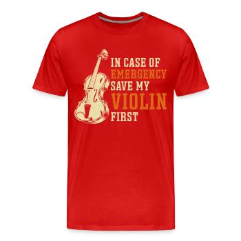 Violoniste en cas de - T-shirt bio Premium Homme - rouge - Devant - Damien (186cm)