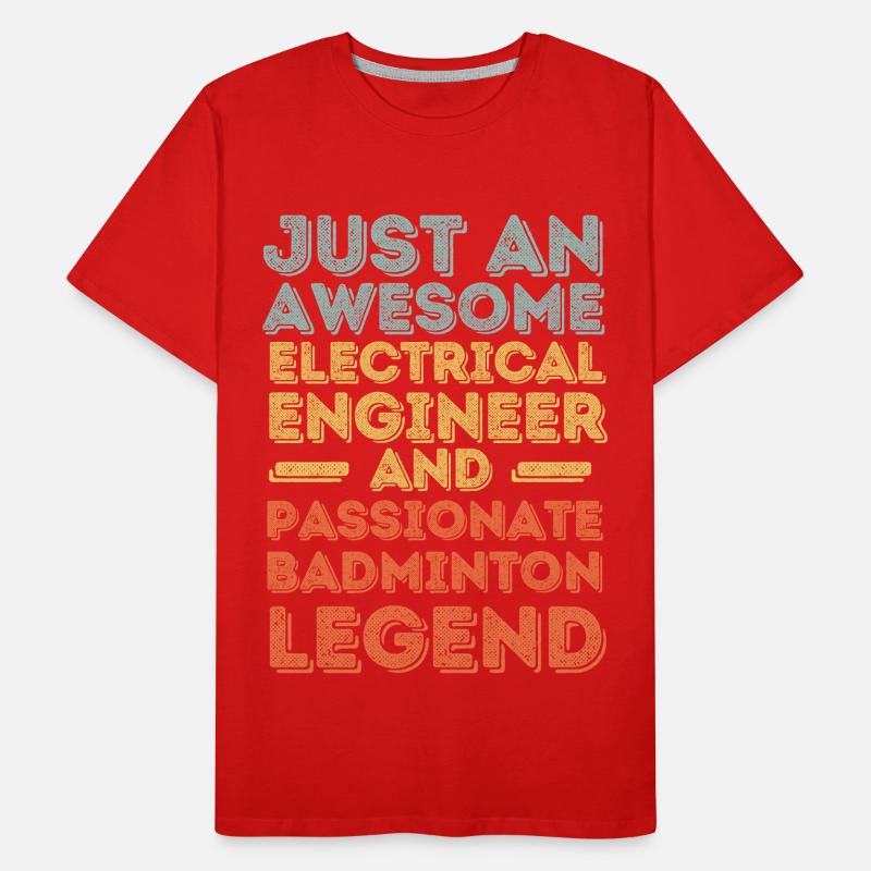 Electrical Engineer Badminton retro Men's Premium Organic T-Shirt