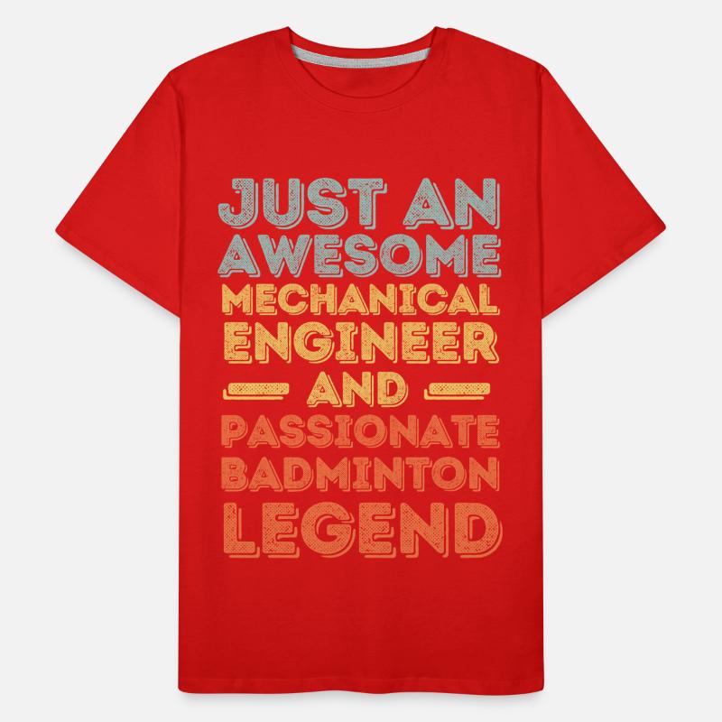 Mechanical Engineer Badminton retro Men's Premium Organic T-Shirt