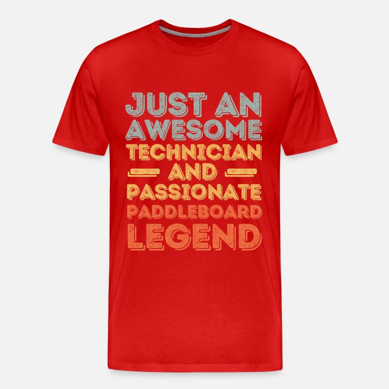 Techniker Paddleboard retro - Männer Premium Bio T-Shirt - Rot