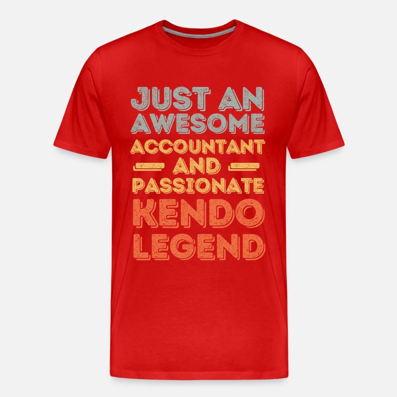 Buchhalter Kendo retro - Männer Premium Bio T-Shirt - Rot