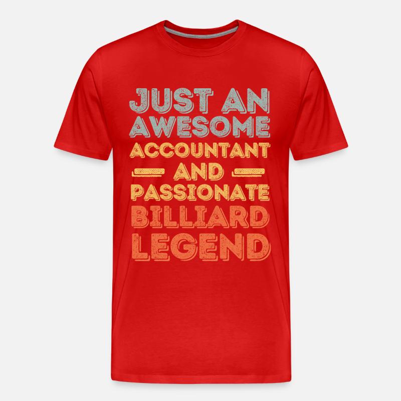 Comptable billard rétro - T-shirt bio Premium Homme - rouge