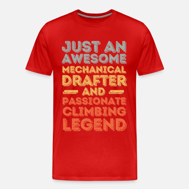 Technischer-Zeichner Klettern retro - Männer Premium Bio T-Shirt - Rot