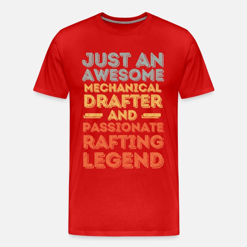 Technischer-Zeichner Rafting retro - Männer Premium Bio T-Shirt - Rot
