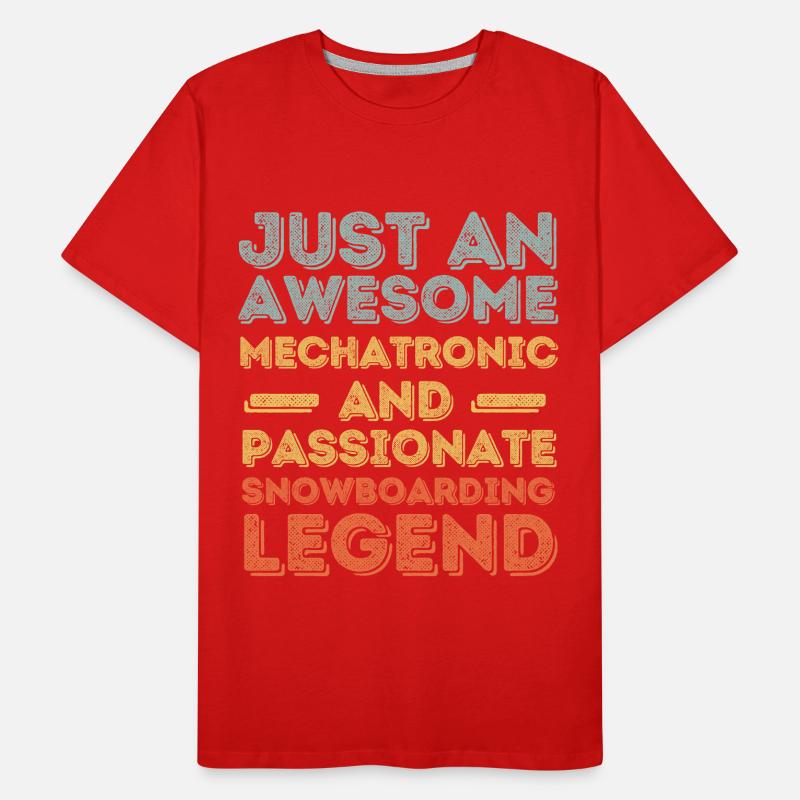 Mécatronique Technicien Snowboard rétro T-shirt bio Premium Homme