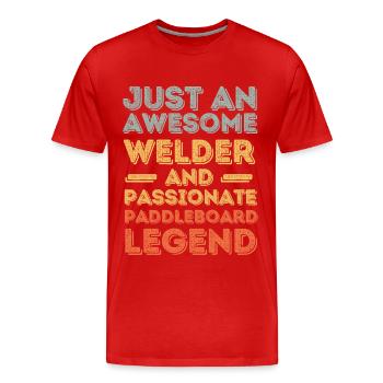 Schweißer Paddleboard retro - Männer Premium Bio T-Shirt - Rot - Vorne - Damien (186cm)