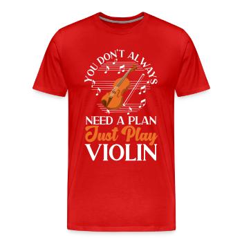 Violoniste violoniste Vous n’avez pas toujours - T-shirt bio Premium Homme - rouge - Devant - Damien (186cm)