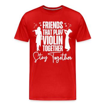 Violon Violoniste Besties Buddies - T-shirt bio Premium Homme - rouge - Devant - Damien (186cm)