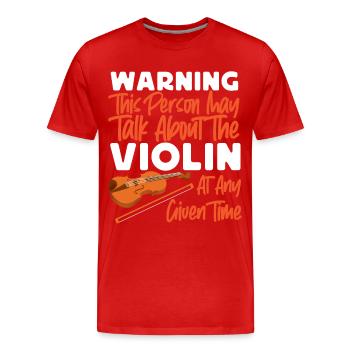 Violoniste Violoniste Avertissement - T-shirt bio Premium Homme - rouge - Devant - Damien (186cm)